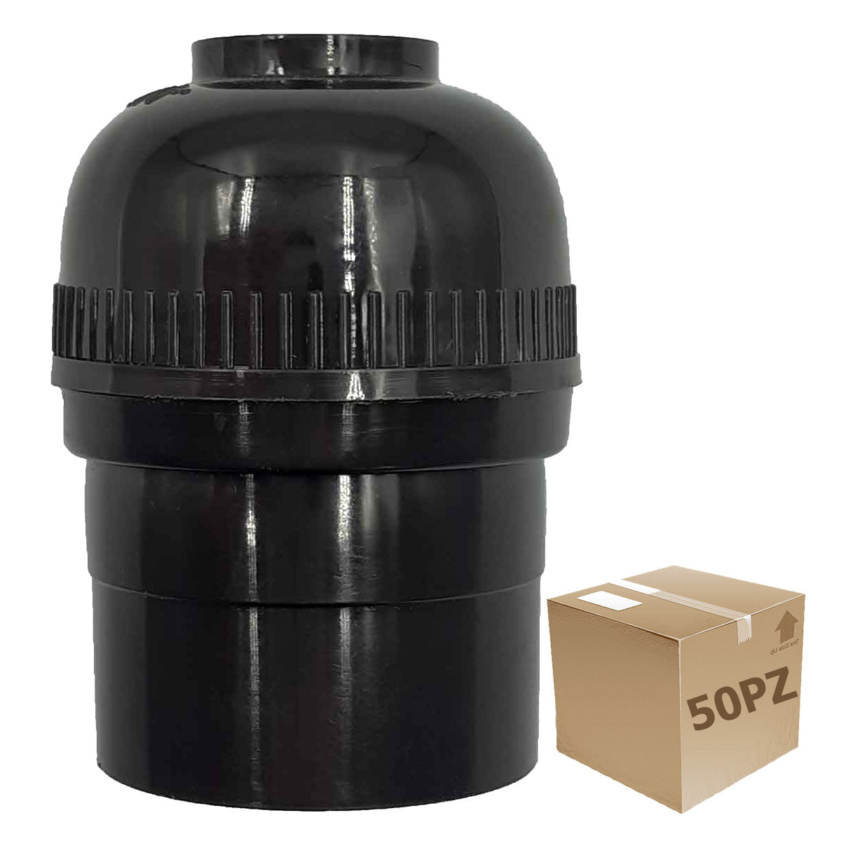 50Pz Socket Sencillo Baquelita Cafe Para Foco YEILITE Ferreabasto