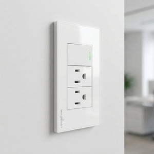 Placa Armada Con 1 Apagador Sencillo y 2 Contactos De 1 Modulo WANERGY Ferreabasto