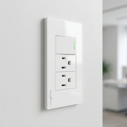 Placa Armada Con 1 Apagador Sencillo y 2 Contactos De 1 Modulo WANERGY Ferreabasto