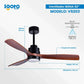 Ventilador De Techo Decorativo 52 Pulgadas Biena 35W Con Luz 3 Aspas Igoto