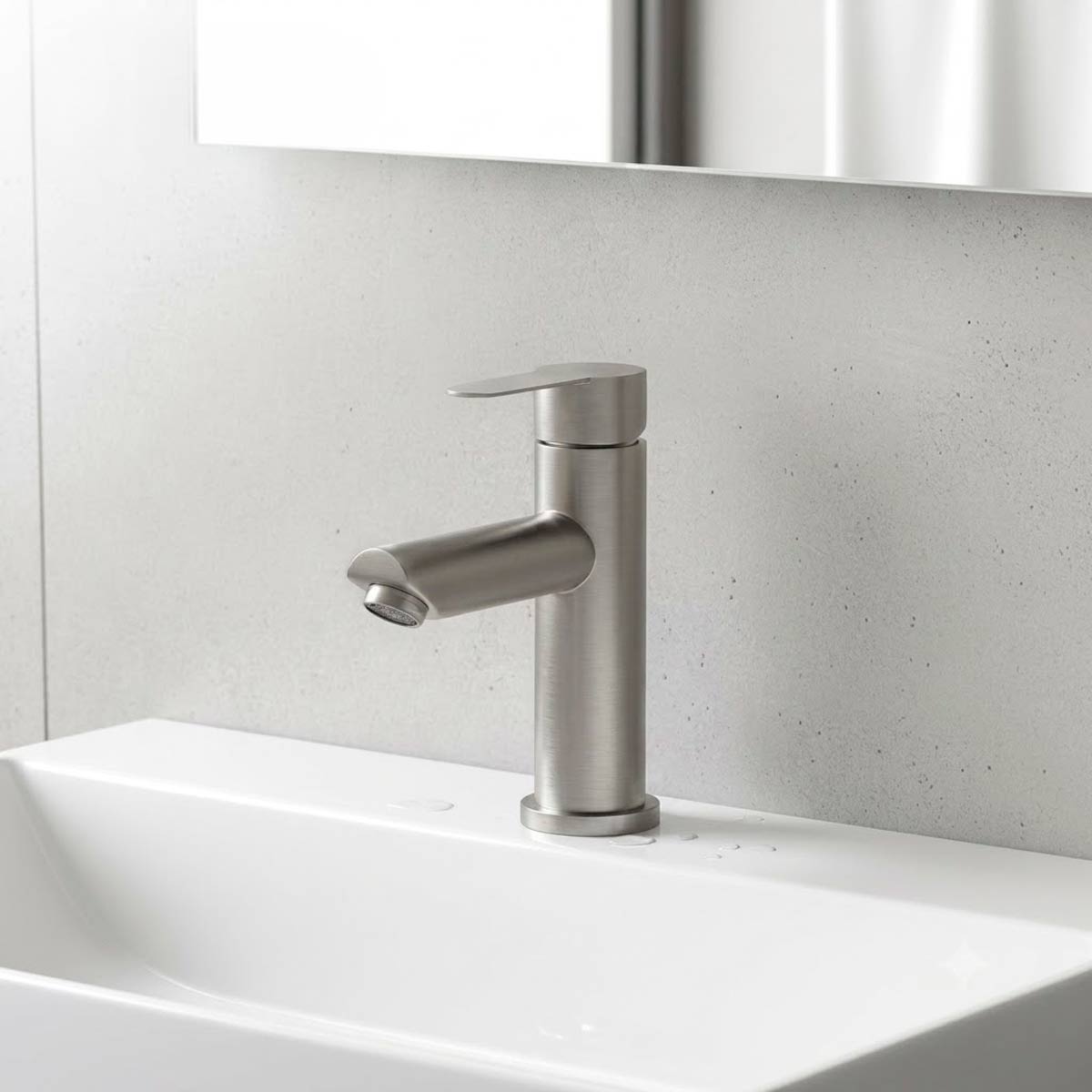 Mezcladora Monomando Satinado Para Lavabo Acero Inoxidable 36-Atenas Roalflux Silver