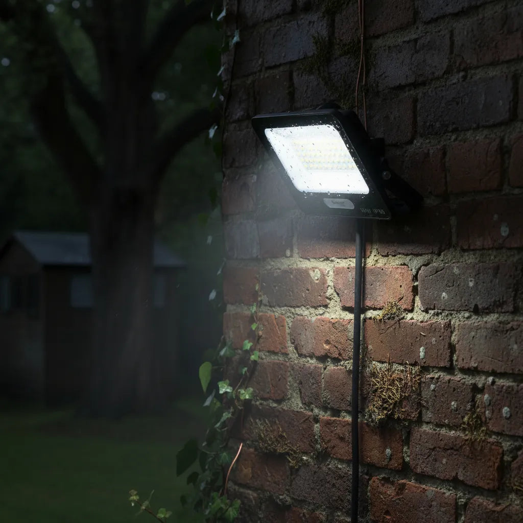 Lampara Reflector Led Exterior 50W 6500K Luz De Dia Negro