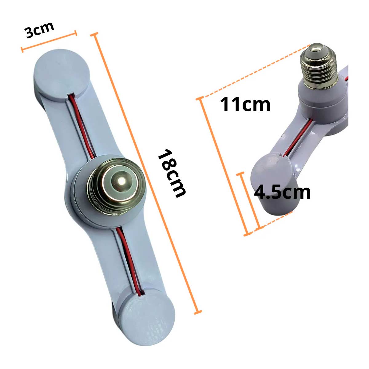 Lampara Socket Doble Dirigible 1 A 2 Focos E27