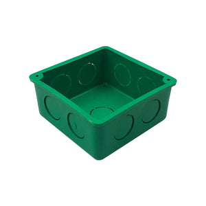 Registro 3x3 Empotrar Verde Cuadrado Sin Tapa Plastico