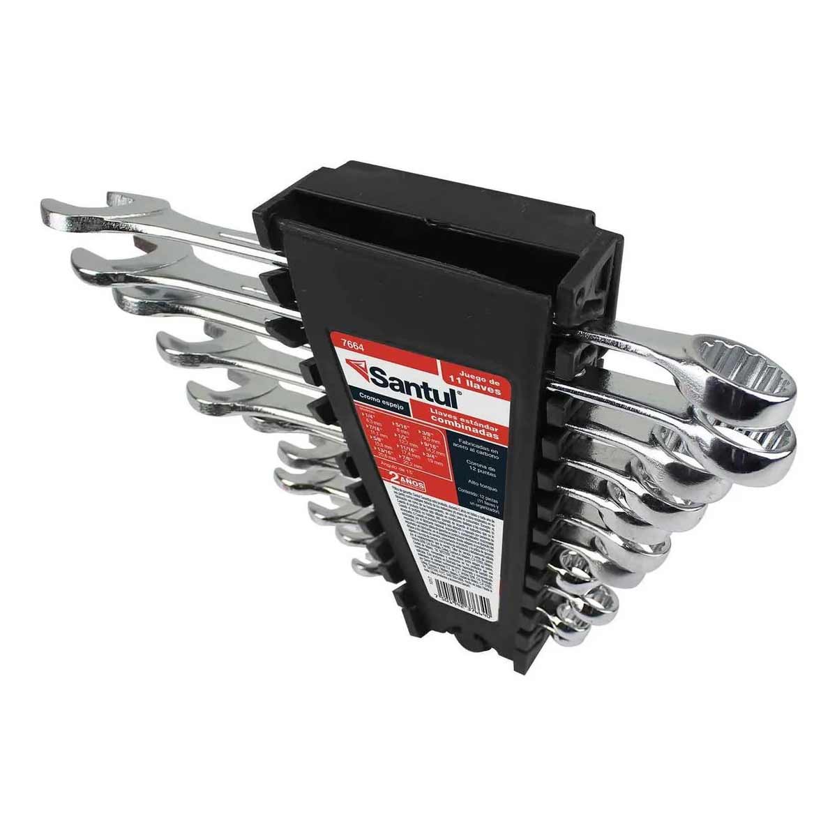 Juego De Llaves Combinadas 11 Pzs 1/4 - 7/8 Pulg Acero