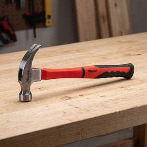 Martillo Uña Curva 16Oz Mango De Fibra De Vidrio Rojo