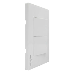 Placa Armada con 2 Apagadores Sencillos De 1.5 Modulos Blanco WANERGY Ferreabasto