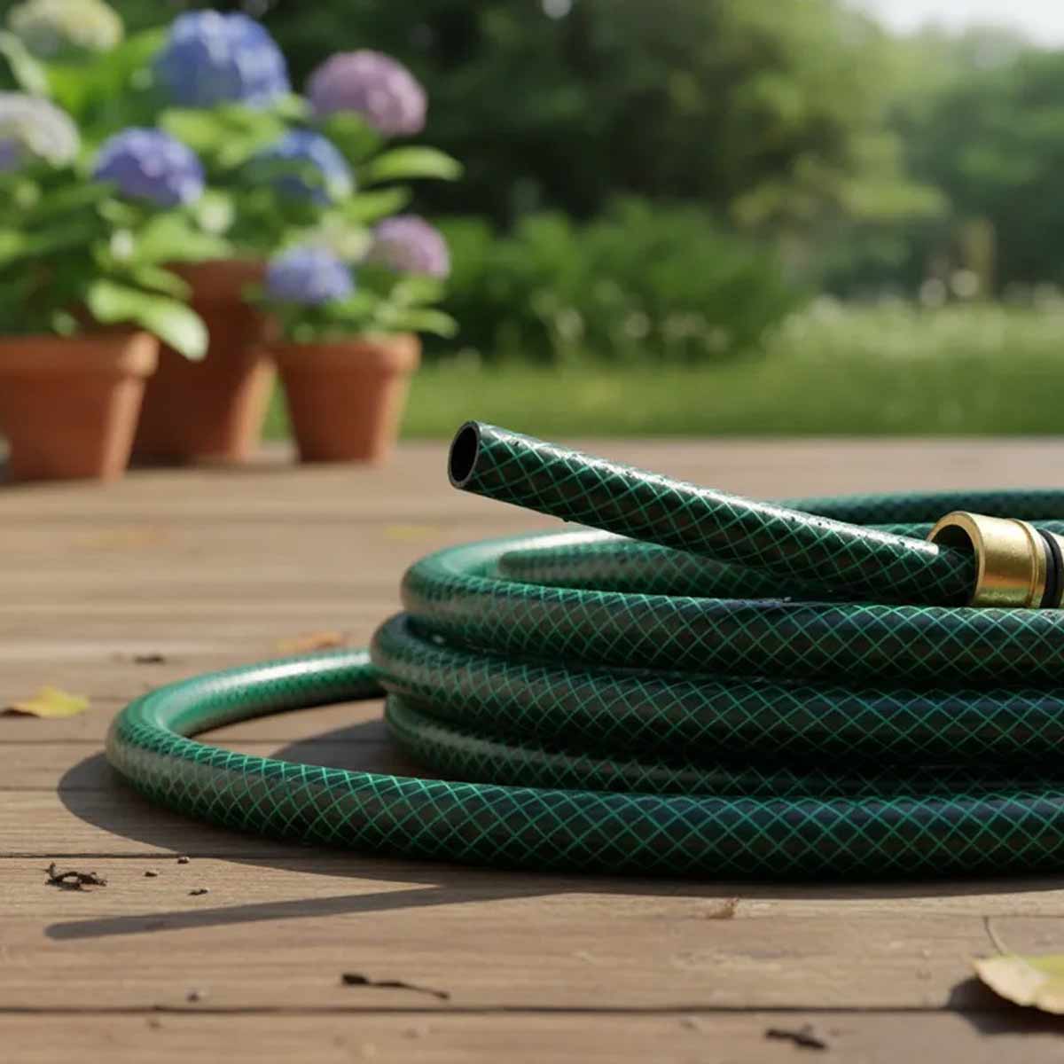 Manguera Para Jardín 1/2 3 Capas Pvc Rollo 100m Tramada Verde