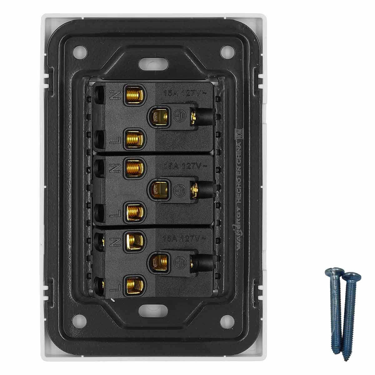 Placa Armada Con 3 Contactos De 1 Modulo Blanco WANERGY Ferreabasto