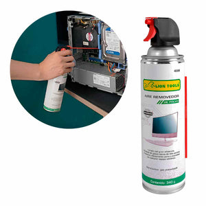 Aire Comprimido Removedor De Polvo Limpiador para PC y Electrónica 340 Grs VILCHES FERRETEROS, S.A. DE C.V. (LION TOOLS) Ferreabasto
