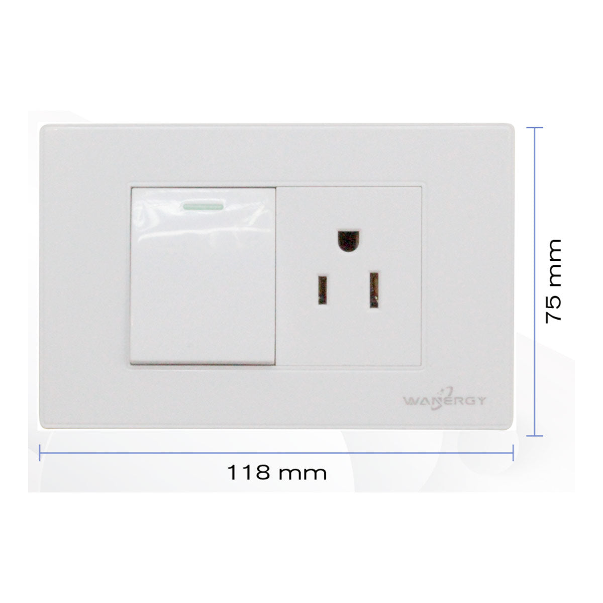 Placa Armada Con 1 Apagador Sencillo y 1 Contacto De 1.5 Modulos Blanco WANERGY Ferreabasto