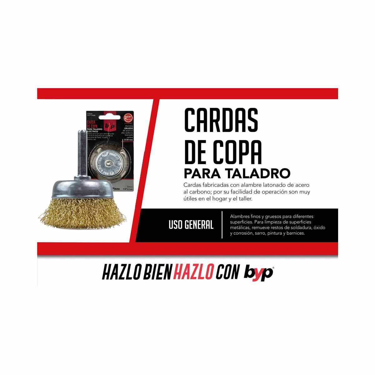 Carda De Copa Para Taladro Alambre Grueso 2 3/4 Pulgada