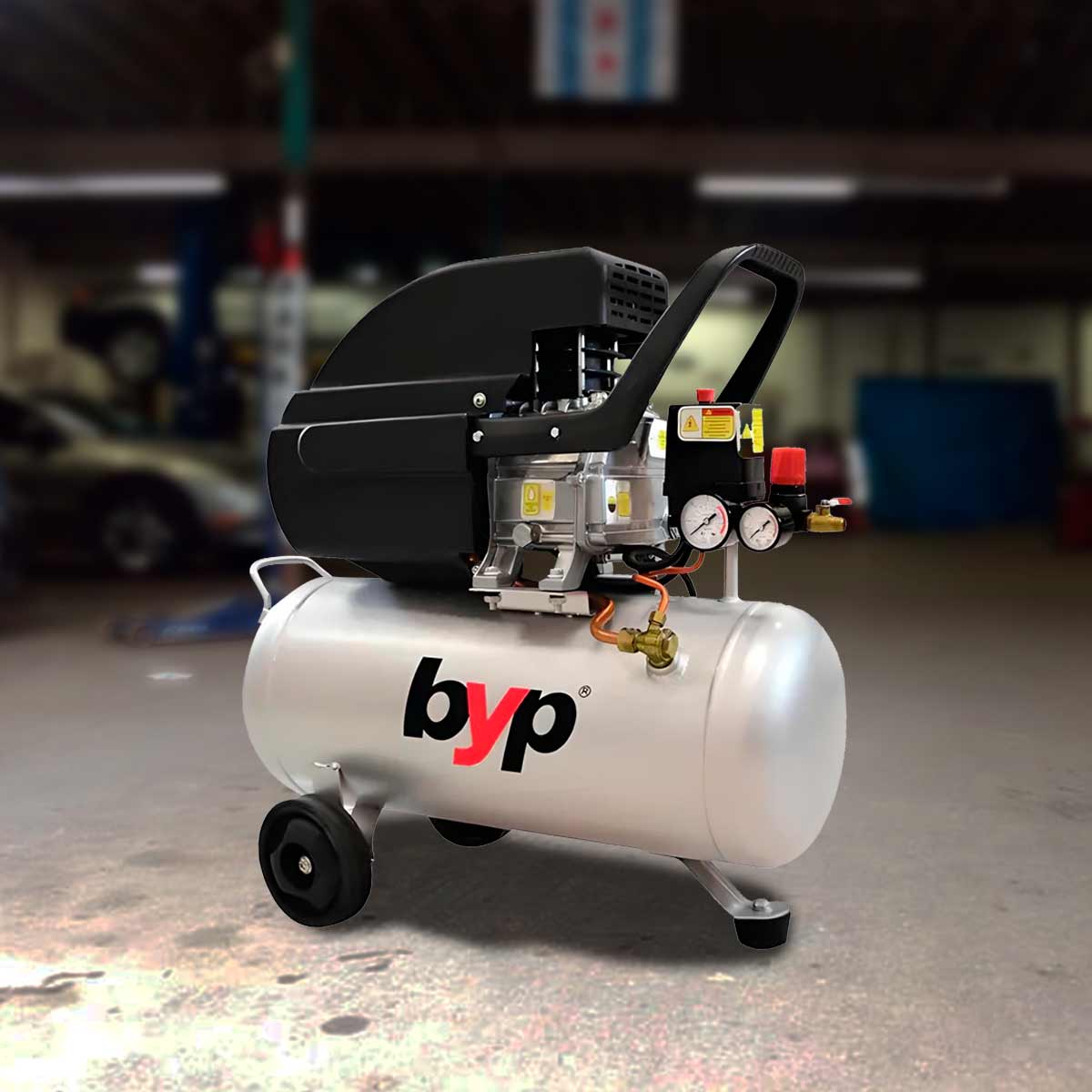 Compresor 2.5Hp 25 Galones 120 Psi 206 L/min Profesional Byp