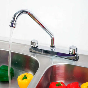 Mezcladora Para Fregadero 8" Cuerpo Acero Inox Con Cubierta Y Manerales ABS Roalflux