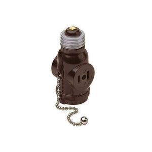 Portalampara Socket Doble Ladron Interruptor Cadena