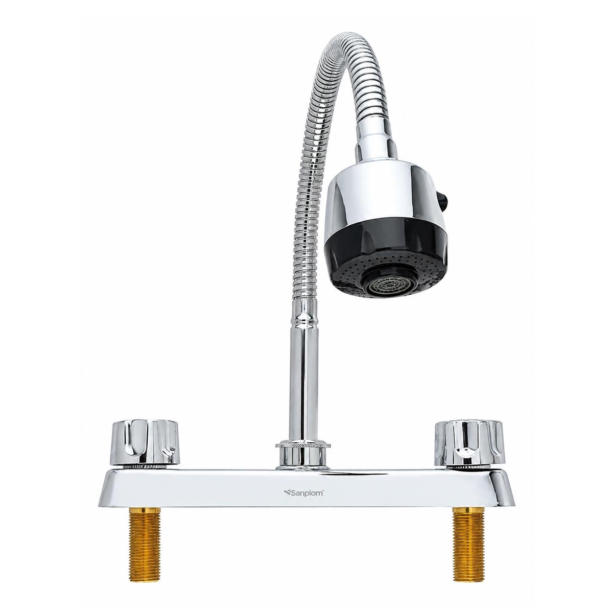 Mezcladora Para Fregadero Grifo Cuello Flexible Cromado