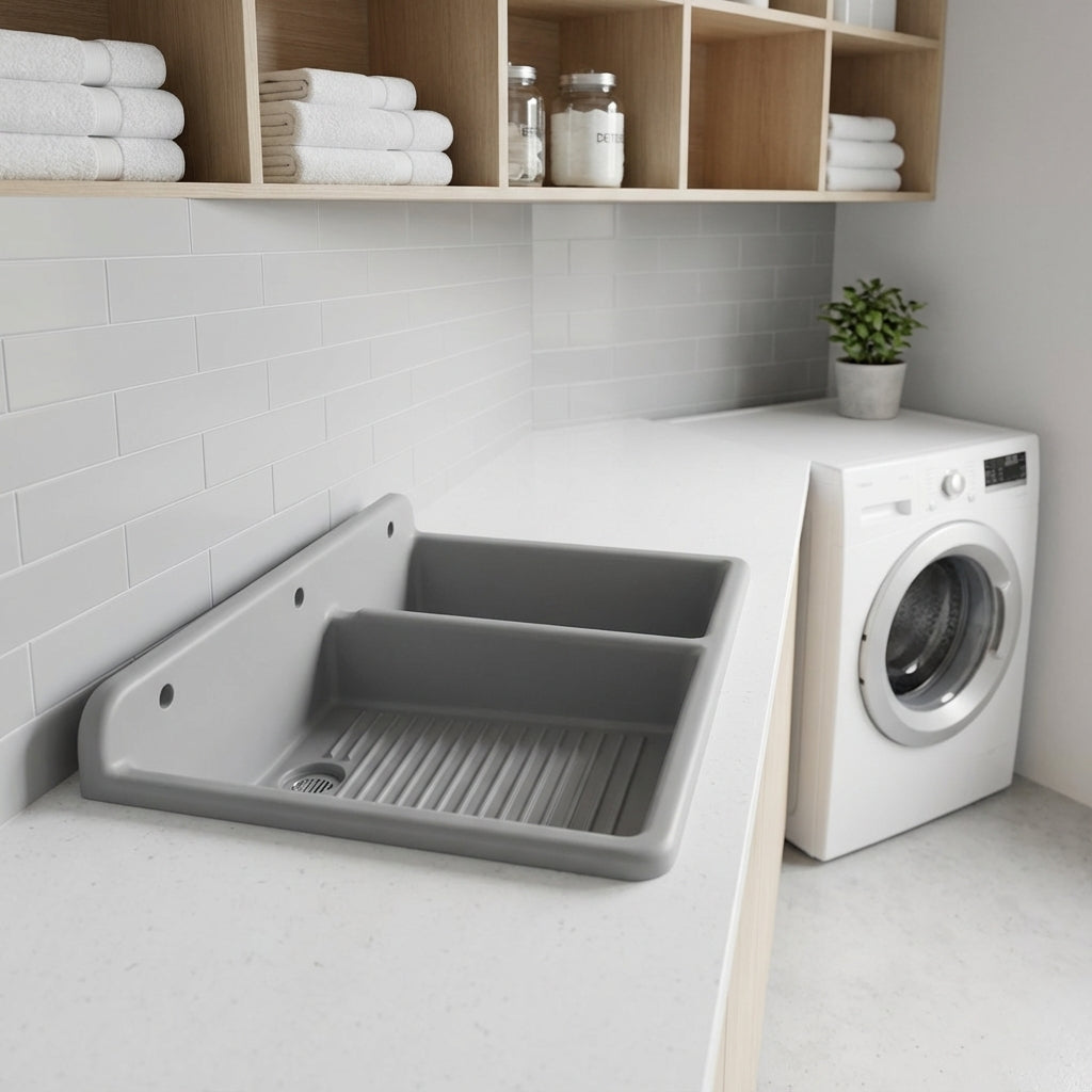 Lavadero Compacto Sin Llave 64.6 X 55CM, Pileta Con Capacidad De 15Lt Fleximatic FLEXIMATIC SA DE CV Ferreabasto