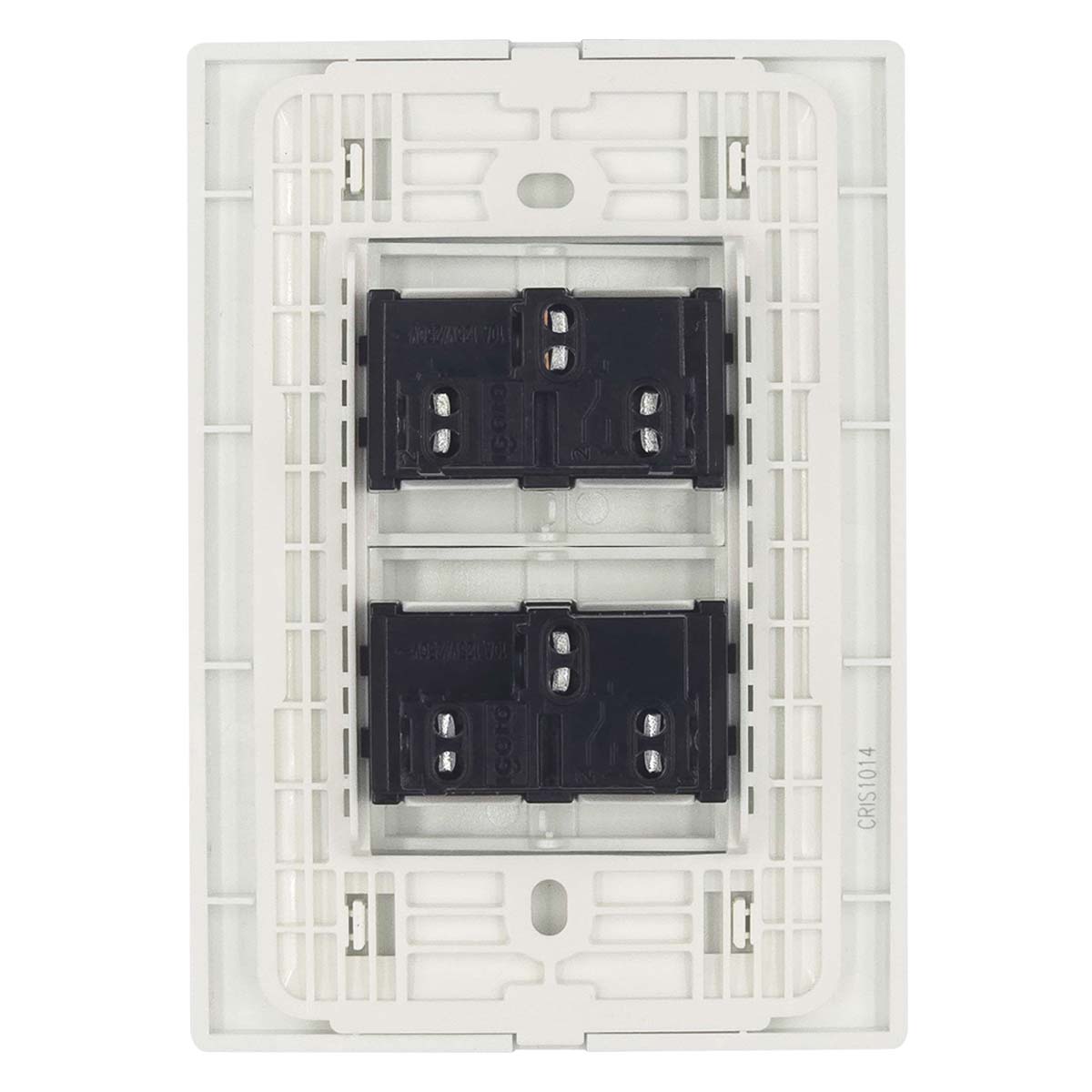 Placa Armada Cristal Con 2 Apagadores Escalera de 1.5 Modulos Blanco Igoto IGOTO Ferreabasto