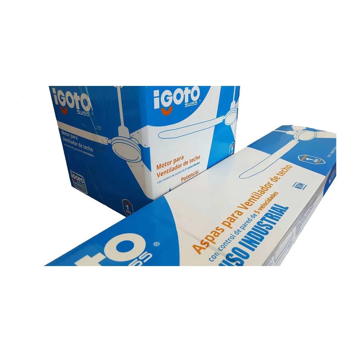 Ventilador De Techo 56 Pulg 70W Industrial Metalico Negro Igoto