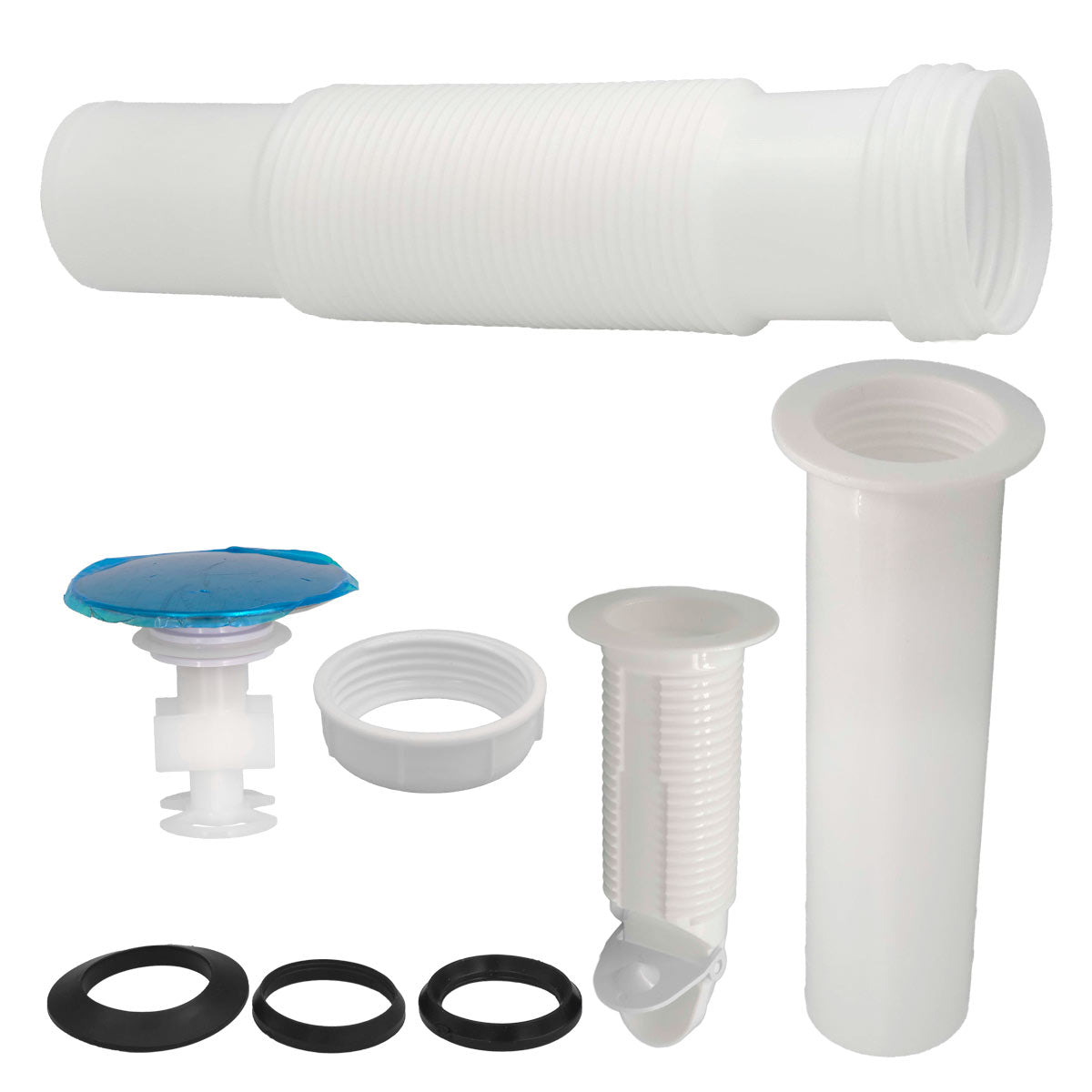 Cespol Flexible Para Lavabo Tipo P C/ Boton Push Ext 55cm FLEXIMATIC Ferreabasto
