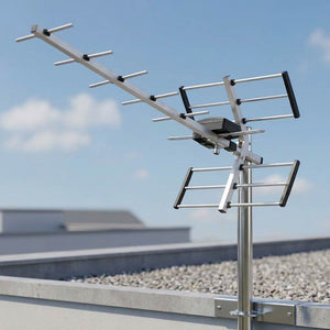 Antena De TV Exterior HD VHF UHF Aerea 14 Elementos