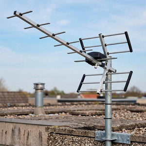 Antena De TV Exterior HD VHF UHF Aerea 14 Elementos