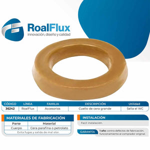 Cuello De Cera Sin Guia Para WC Roalflux