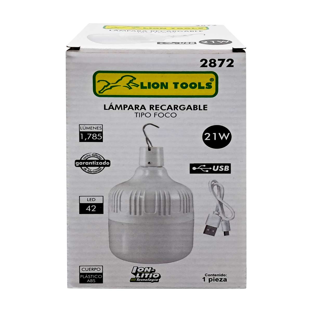 Lampara Led Recargable Tipo Foco Emergencia 21W 127V