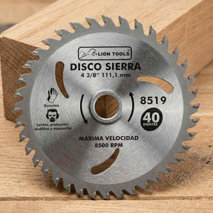Disco Para Sierra Circular 4 3/8 Pulg 40 Dientes Tungsteno