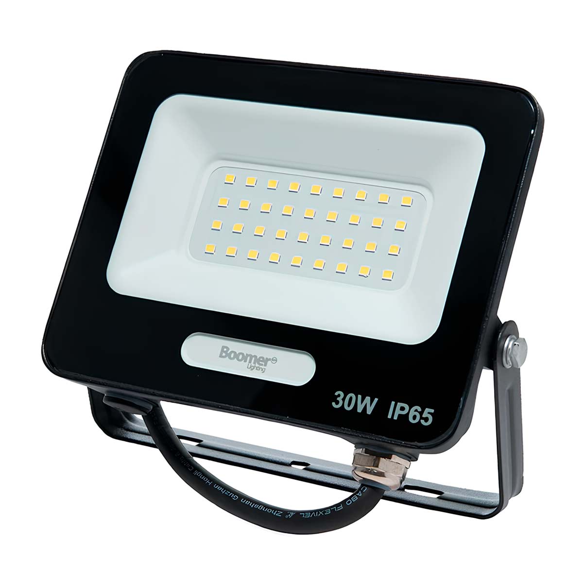Lampara Reflector Led Exterior 30W 6500K Luz De Dia Negro
