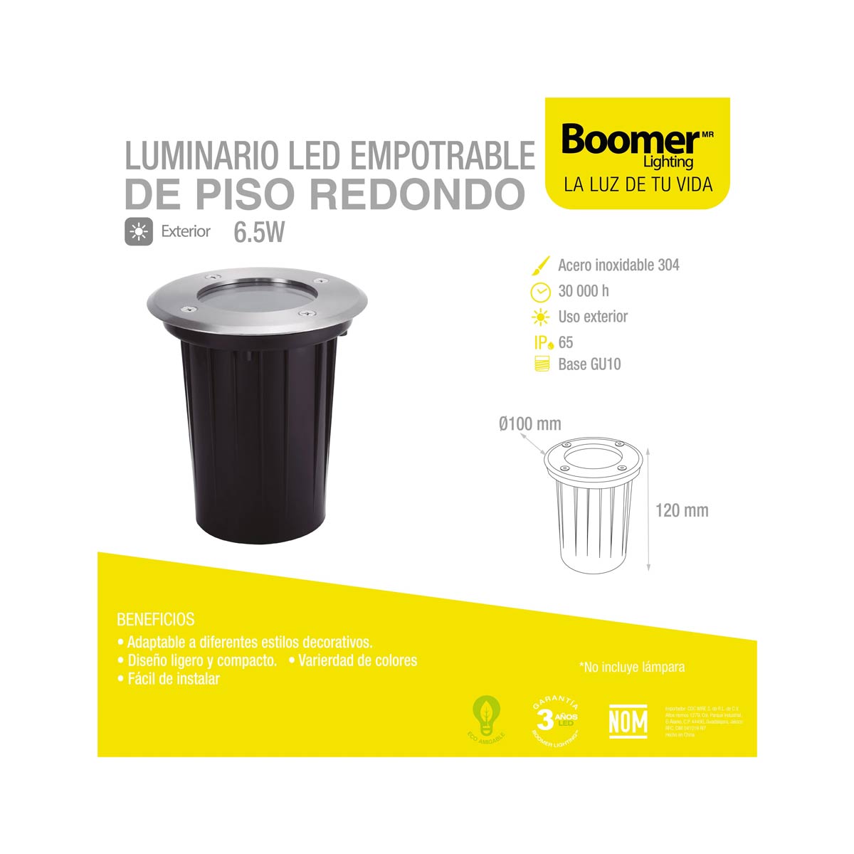 luminario led empotrable de piso 1 x 6.5w ficha tecnica