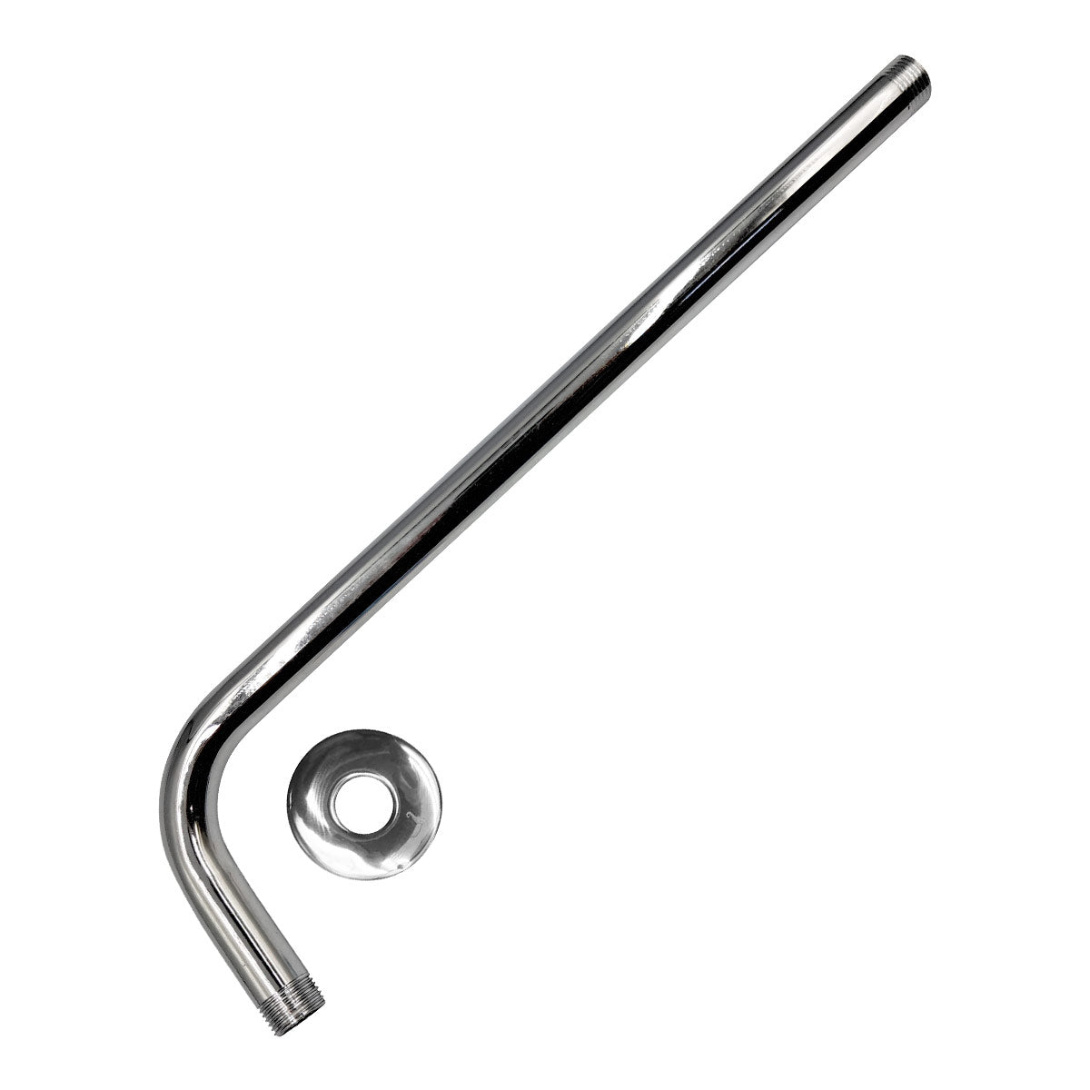 Tubo Para Regadera Brazo Con Curva Acero Inox Cromado 40Cm