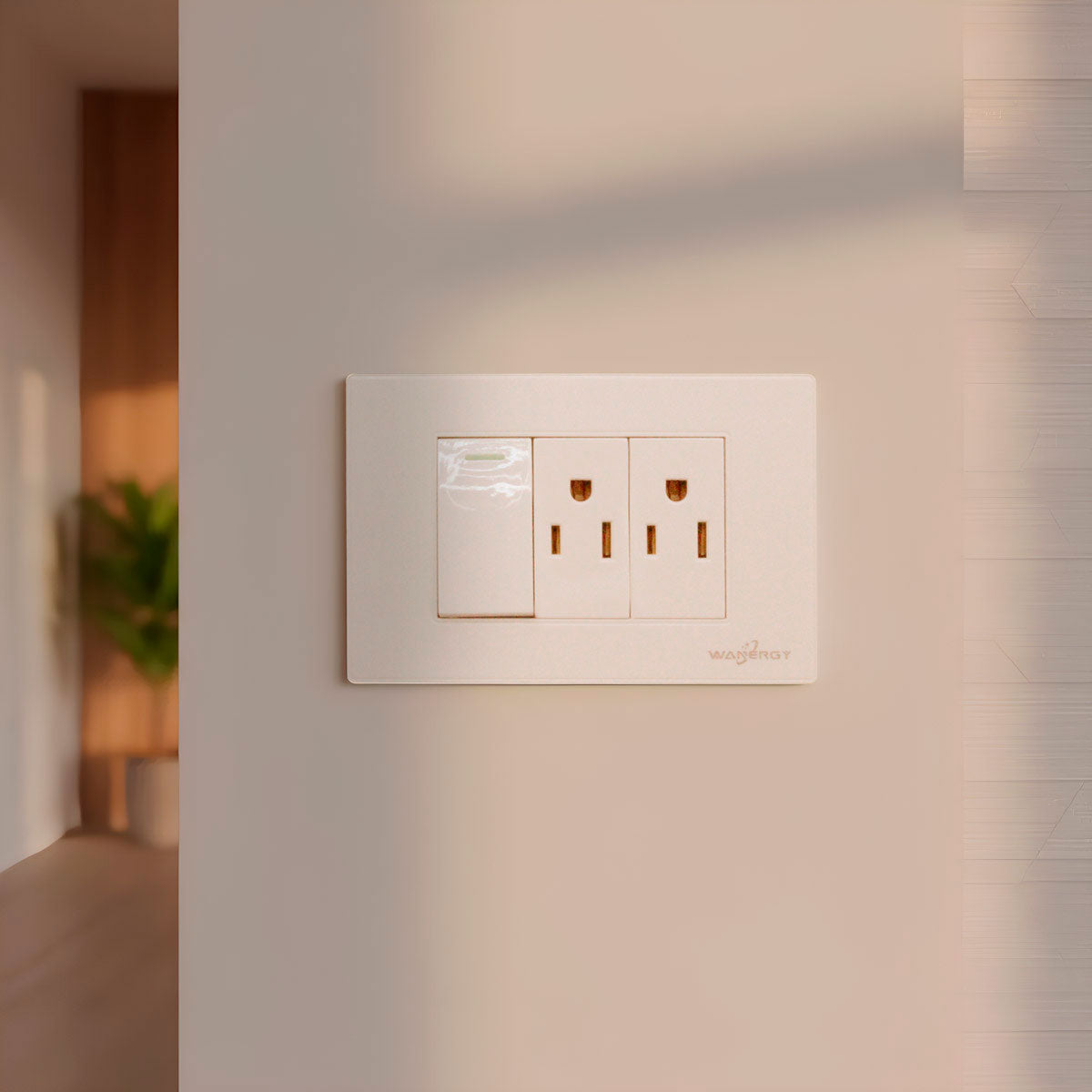 Placa Armada Con 1 Apagador Sencillo y 2 Contactos De 1 Modulo Blanco WANERGY Ferreabasto