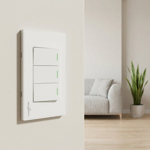 Placa Armada Con 3 Apagadores Sencillos De 1 Modulo Blanco WANERGY Ferreabasto