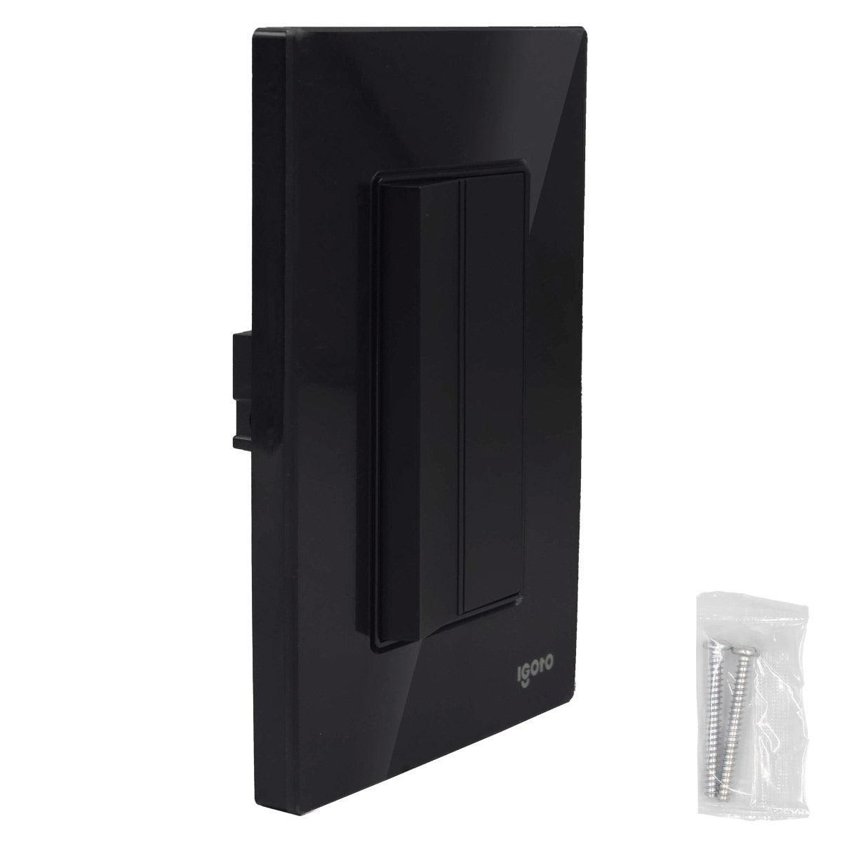 Placa Armada Cristal Con 1 Apagador Sencillo de 3 Modulos Negro Igoto IGOTO Ferreabasto