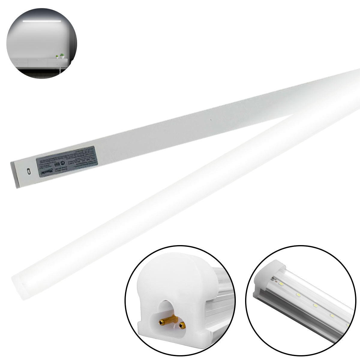 Luminario Tubo Led T8 Base Integrada Abs 21w=155w 1.20m Nom ADIR Ferreabasto