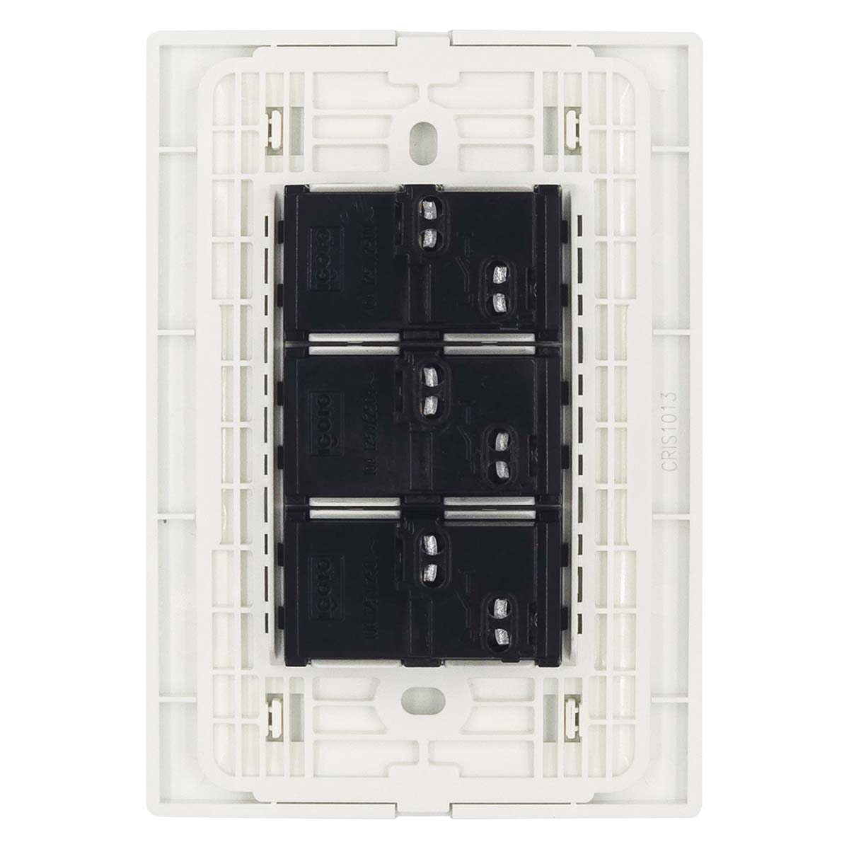 Placa Armada Cristal Con 3 Apagadores Sencillos de 1 Modulo Blanco Igoto IGOTO Ferreabasto