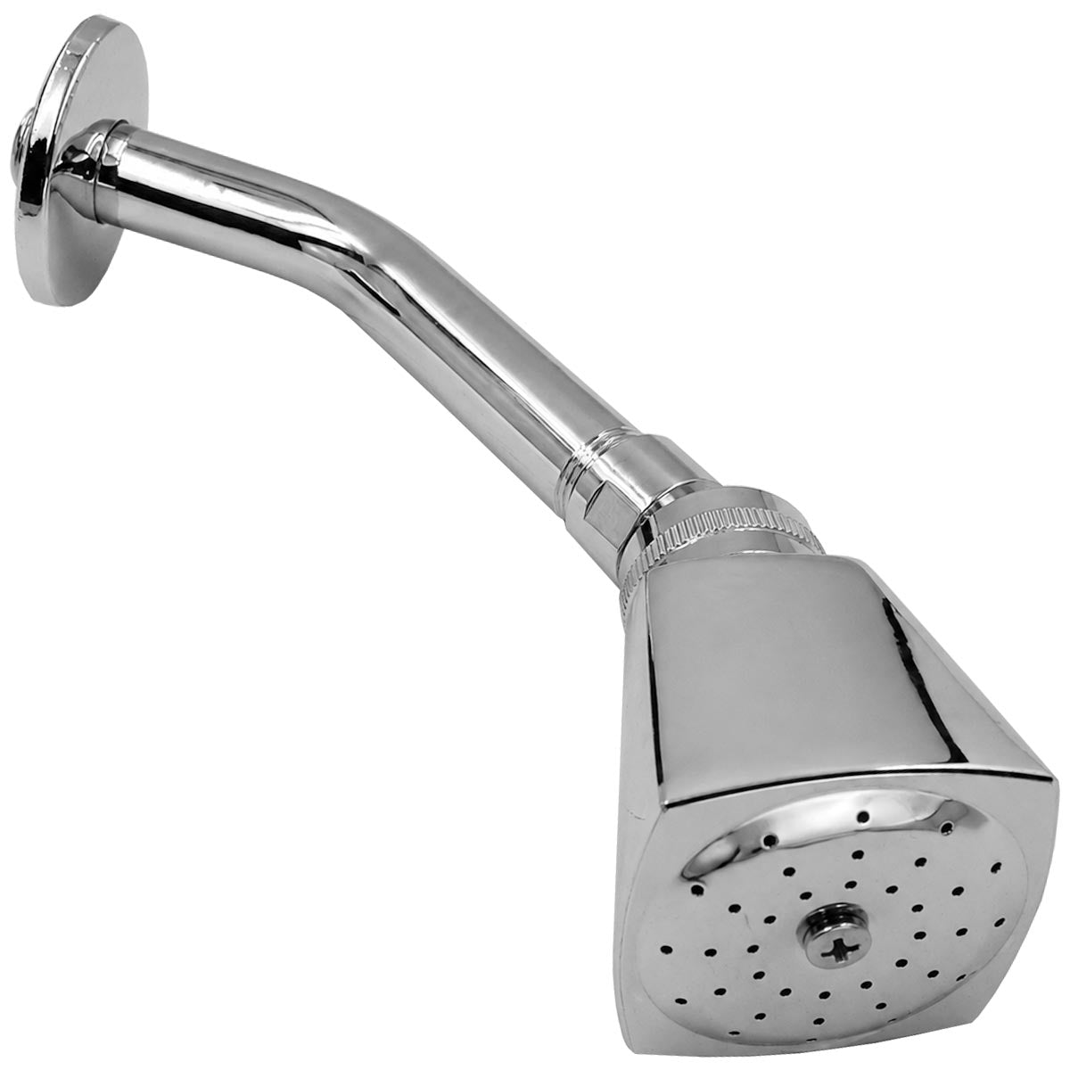 Regadera Cuadrada Cromada Con Tubo De Zinc Meer