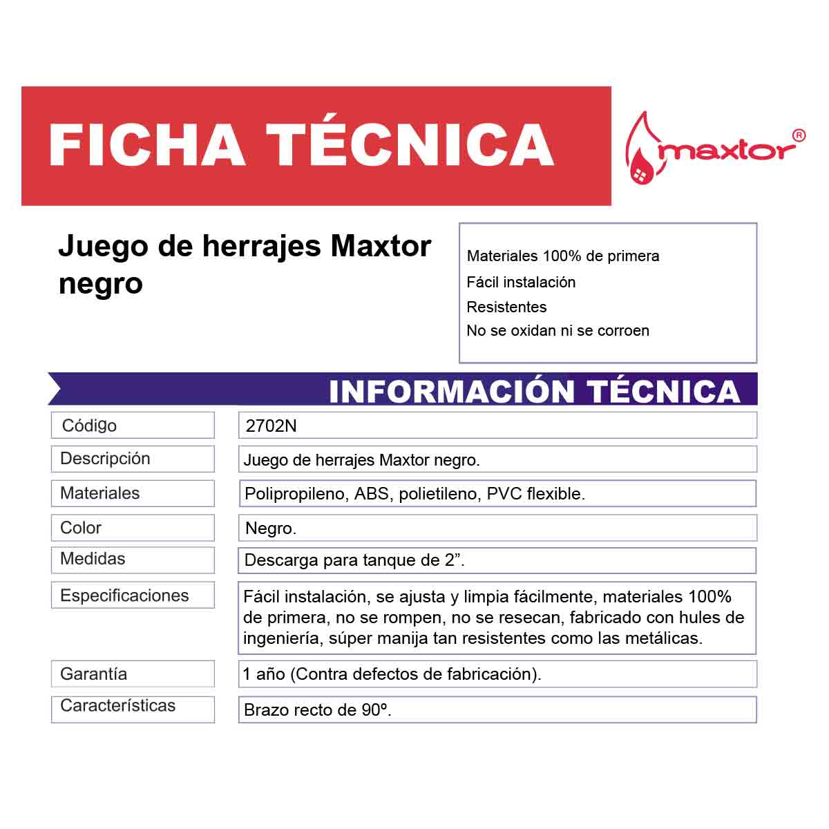 ficha tecnica juego herrajes