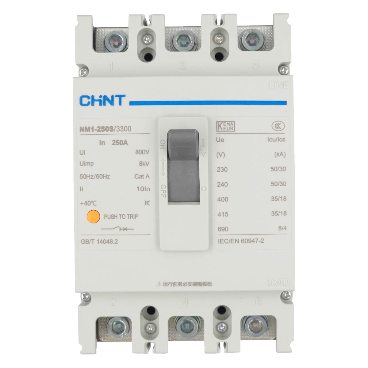 Interruptor Termomagnetico Caja Moldeada NM1 3 Polos 250A Chint CHINT Ferreabasto