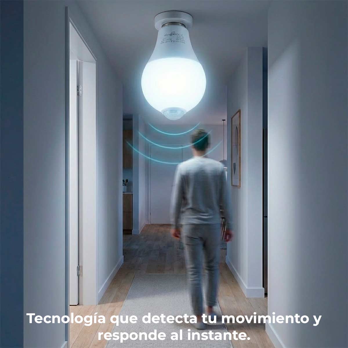 Foco Led Ahorrador Con Sensor De Movimiento 7W Blanco Frío