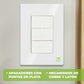 Placa Armada Cristal Con 3 Apagadores Sencillos de 1 Modulo Blanco Igoto IGOTO Ferreabasto