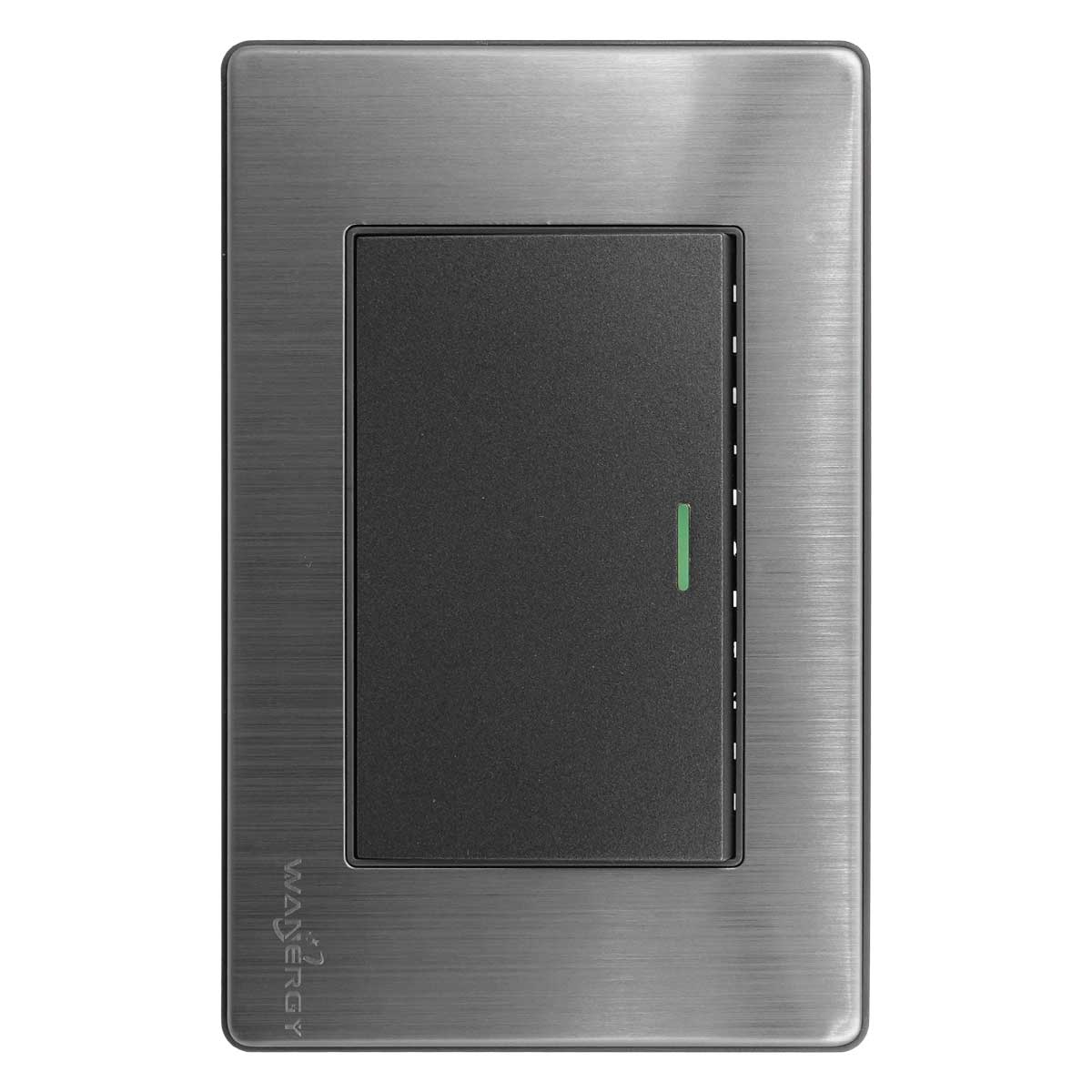 Placa Armada Con 1 Apagador Sencillo De 3 Modulos Acero Inox