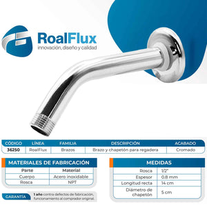 Brazo Y Chapeton De Acero Inoxidable 14 CM Roalflux