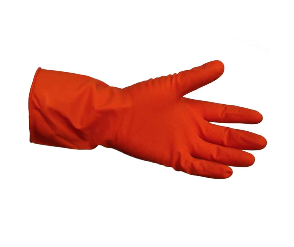 Guante Hule Latex Multiuso Clasico Rojo No.9