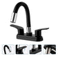 Mezcladora Para Lavabo De 4" Con Cubierta Y Manerales ABS Acabado Negro Mate Roalflux