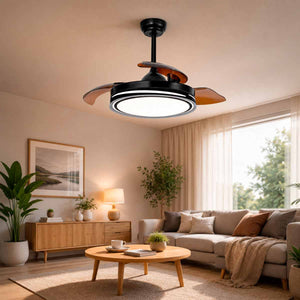 Ventilador De Techo Decorativo 42 Pulg Lucerna 3 Aspas Retractiles Igoto