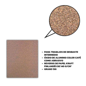 25 Pzs Lija De Madera 9X11 Pulgadas Grano 150 BYP BYP Ferreabasto