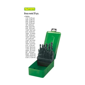 Juego Kit De Brocas Para Metal Con Estuche 29 Piezas