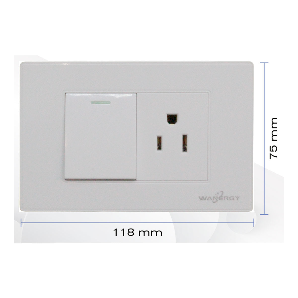 Placa Armada Con 1 Apagador Escalera y 1 Contacto De 1.5 Modulos Blanco WANERGY Ferreabasto